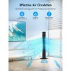 Black Smart Tower Fan with Wi-Fi App Control for Convenient Cooling